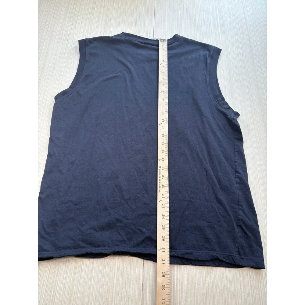 Lee Sport Tank Top Mens XL Navy Blue 100% Cotton Crew Neck Classic Pullover - Picture 3 of 4